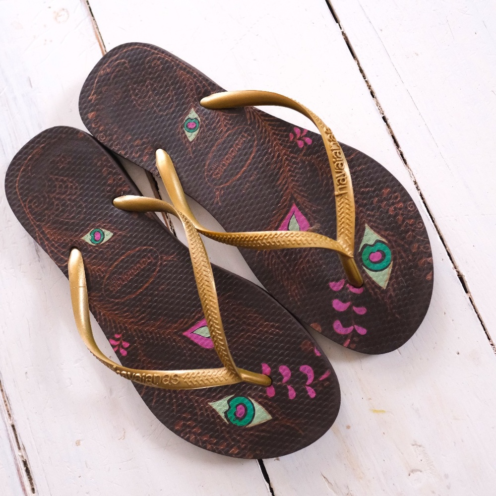 Gold Havaianas Sandals